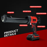 Cordless Caulking for Milwaukee 18V Battery 4 Adjustable Speed with LED Light Upgraded Electric Silicone Gun (No Battery)
