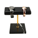 Black Marble Base Watch Gold Metal Rod Display Props Bracelet Jewelry Lengthen Placement Stand