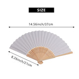 50 pcs/lot White Folding Elegant Paper Hand Fan Wedding Party Favors 21cm(white)
