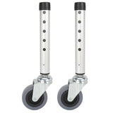 2pcs Wheels Adjustable Height Replacement Walker Feet Caster with Brake Wheel for Seniors Disabled People