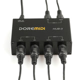 DOREMiDi HUB-3 MIDI Keyboard Adapter Converter Cable MIDI Host 3×3 Interface Box Controller USB Power Music Editor Converter