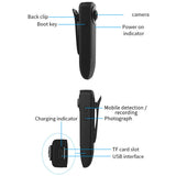 1080P Mini Body with Audio Clip-on Recorder Wide Angle Video Camera Built-in Battery Night Vision Motion Detection