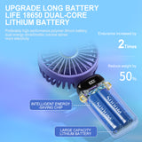 USB Rechargeable Small Pocket Handheld Long Lasting Desk air coolers LED Display Mini Portable 3 IN 1 Hand Fan