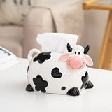 1pc Cow Design Tissue Box, Tissue Box Cover, Napkin Dispenser Container, Ceramic Tissue Holder, Creative Tissue Storage Box For Bathroom Living Room, Home Decor, Bathroom Accessories