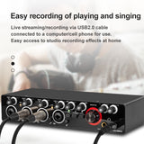 4-in 2-out USB 4 Channel USB2.0 Audio Interface External Microphone Sound Card 24-bit/192kHz With Loopback Monitor