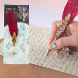 Retro Feather Dip Set Vintage Quill Pen Elegant Style Calligraphy Writing Signature with Replacement Nibs Ideal for Letters