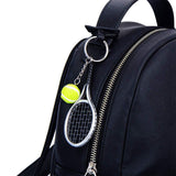 12 Pcs Key Racket Mini Fashionable Tennis Ball Split Ring Keychain For Sport Lovers Team