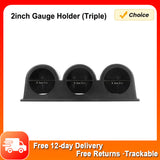 Triple Auto Car Meter Pod Cup Mount Gauge Holder for Holding Three Automobile Gauges 2in/52mm Diameter