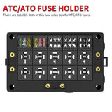 DaierTek 10 Car Relay 12V Box 15 Way Blade Fuse Holder For Automotive Marine With Termianls