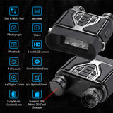 Night Vision Binoculars Infrared Digital Night Vision Goggles 850nm HD 8X Digital Zoom Hunting Device 1080P Video Day Night 300m