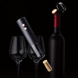 1pc Electric Wine Bottle Openers Rechargeable Electric Wine Bottle Opener, Wine Gift Automatic Wine Opener With Foil Cutter, Black