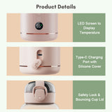 Portable Baby Formula 300ml Precise Temperature Control Water Warmer Electric Kettle for Car Travel Outdoor