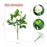 3 Pack Artificial Flowers Fake Silk Rose Decoration Faux Flower Bouquet For DIY Vase Home Wedding Party