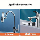 Waterfall Kitchen Faucet Sprayer Head Replacement Waterfall Kitchen Sink 3 Spray Modes ABS Swivel