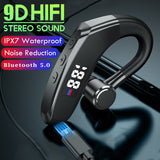 Bluetooth Headset 5.0 Earpiece HD Handsfree Headphones Mini Wireless Earphone LED Display 9D Stereo Earbud Earpieces