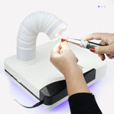 60W Nail Dust Collector Machine Manicure Vacuum Cleaner For Nail Art Salon Dust Suction Remover Powerful Fan with LED Spotlight