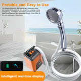 Portable Electric Pump Outdoor Rechargeable Battery Powered Shower for Camping Hiking Backpacking Travel Beach