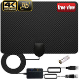 High Gain Carbon Fiber Indoor HDTV Digital TV Antenna 4K Dual Amplification Signal Amplifier