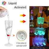 6 Pcs LED Wine Champagne Glasses Water Liquid Activated Flash Light High Legged Glass Party Christmas Vase New Year Decor