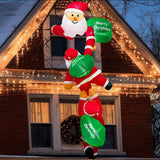 Christmas Decorations, Climbing Santa Iatable with Built-in LED Lights for Holiday Yard Wall Garden Window Decorations
