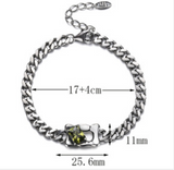 S925 Sterling Silver Geometric Diamond Vintage Bracelet