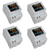 4X Din Rail AC Monitor 6IN1 250-450V 100A Voltage Current Power Factor Active KWH Electric Energy Frequency Meter VOLT