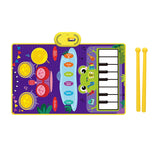 2-In-1 Baby Toys, Toddler Piano Keyboard And Drum Floor Mat With Sticks, Early Music Learning Sensory Toys For Ages 1-3