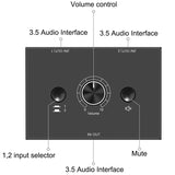 3.5Mm Stereo Audio Switch Plastic Passive Speaker Headphone Manual Selector Splitter Box Audio Sharing