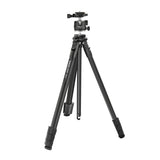 Portable Camera Stand 360° Rotatable Ballhead Aluminum Alloy 1645mm 10kg/22lbs Load Travel Tripod with Carrying Bag