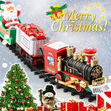 Electric Toys Tree Decoration Train Track Frame Railway with Sound&Light Rail Car Christmas Gifts