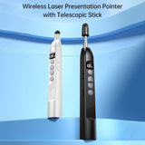 Wireless Laser Presentation Pointer with Telescc Stick Stylus Toucreen RF2.4G Remote Control Clicker Pen for PPT