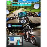 Motorcycle Special Navigator Waterproof 7 Inch Screen With Speaker Support Dual Bluetooth Wireless Carplay Andorid Auto