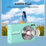 Andoer Portable 1080P Camera Video Camcorder 44MP Auto Focus 2.5 IPS Screen 16X Digital Zoom with 32GB Memory Card