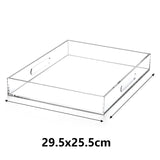 Acrylic Serving Tray (29.5X25.5Cm) With Handles -Spill Proof- Clear Decorative Tray For Breakfast,