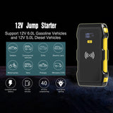 Strong Jump and Power Bank Large Capacity 1200A Peak 12V Portable Car Battery Starter with LED Light/USB