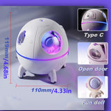 1pc 220ML Rechargeable Space Capsule Air Humidifier, USB Ultrasonic Cool Mist Aromatherapy Water Diffuser With Led Light Astronaut