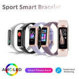 Amoled Watch 2024 Men Band Heart Rate Blood Smartwatch Waterproof Smart Bracelet Women Fiess Tracker SmartBracelet