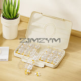 21/28Grid Portable 7 Days Week with Reminder Dispenser Three Meals A Day Medicine Storage and Packaging Box