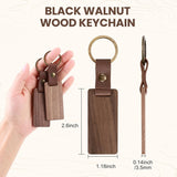Bulk Set Of 40 Wood Keychain Blan With Leather Straps Custom Engraving, Ideal For DIY Projects