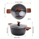 1pc, Stone Soup Pot, Non-stick Double-ear Stone Soup Pot, Composite Pan Bottom Cooking Pot, Induction Bottom Stew Cooking Pot