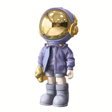 1pc Purple Astronaut Ornament, Resin Statue Art Craft, For Bookshelf, Home Living Room Office Cafe Decor, Room Tabletop Display Entryway Decor, Winter Christmas New Year Decor