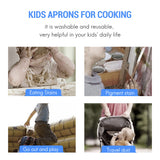 6-Piece Chef Hat Set Adjustable Children's Kitchen Apron for Cooking and Painting