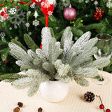 DIY Tree Wreath Ornaments Home Xmas New Year Gifts 10/5Pcs Christmas Artificial Needles Branches Snow Pine Fake Plants