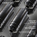 2023 Newest Ambition  Rotary Tattoo Pen Machine Powerful Brushless Motor Stroke 4.0-4.5-5.0mm With RCA Cord Free Shipping