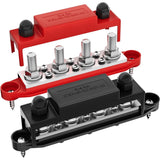 DaierTek Upgrade 275A 12V Bus Bar Battery Power Distribution Block Car Audio 12 Volt DC Busbar 4 3/8" Posts 6 x #8 Screws