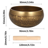 Tibetan Singing Handmade Buddha Tibet Struck Ritual Music Therapy Copper Chime Sound Bowl with Wooden Striker