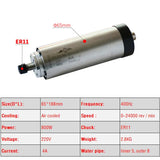 800W 1500W 2200W CNC Spindle Motor 220V Air Cooled Milg hine Z Axis Shaft 1.5KW 2.2KW 65mm 80mm Diameter ER11 Collet Chuck