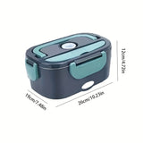 1set Electric Lunch Box Stainless Steel Food Warmer Bento Container Multifunctional Household Car Dual-purpose 2-in-1 Stainless Steel