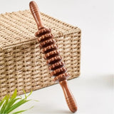Beech wood yoga massage roller lumbar cervical shoulder back leg wooden stick thin body meridian fiess massager