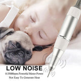 Electric Nail Drill Machine Polish Grind Pen 35000RPM Stainless Steel Handle Electric Manicure Drill&Accessory Nail Art Tool